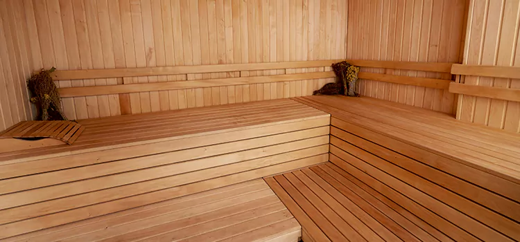 Spruce Wood Sauna Interior Construction in Owen Sound, Ontario